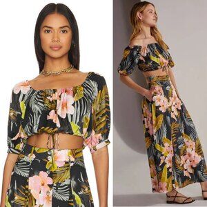 Favorite Daughter Off The Shoulder Floral Crop Top M The Anywhere With You NEW